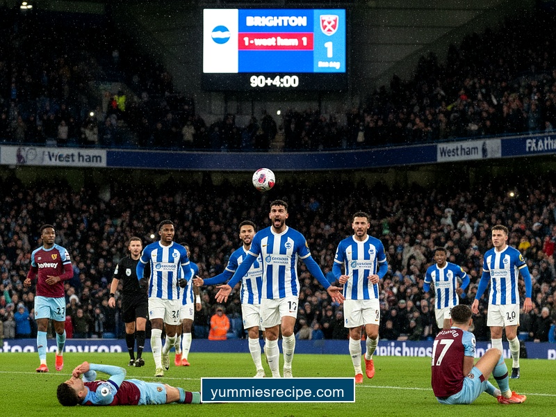 Brighton equalise in stoppage time against West Ham